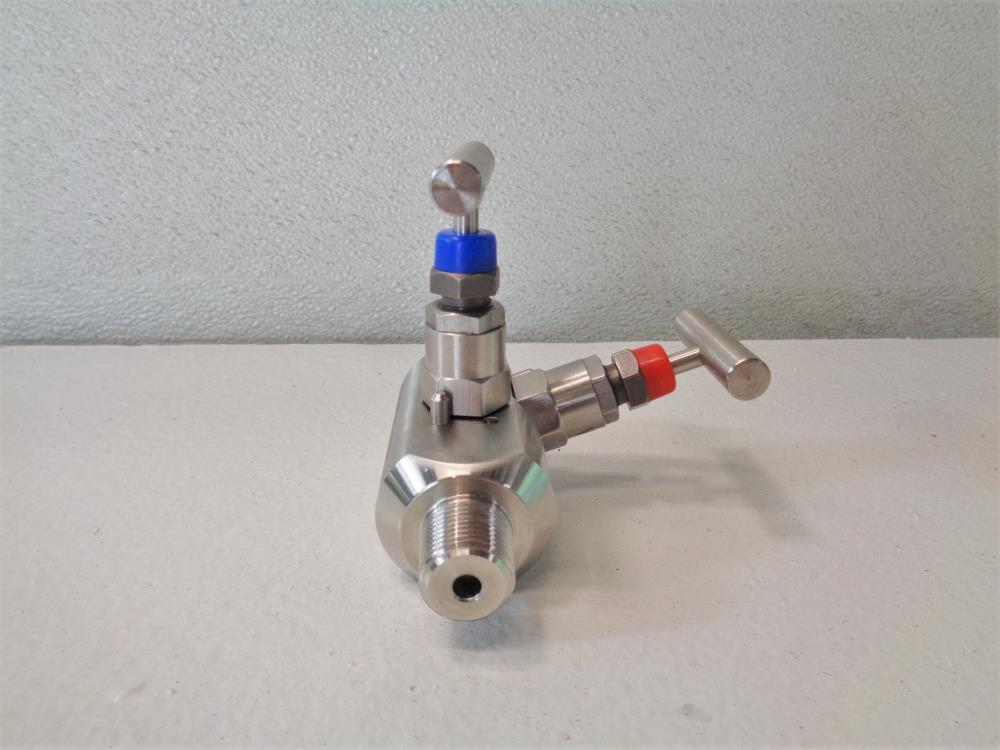 Precision Instrument 1/2" NPT 2-Way Vent Gauge Valve 6000PSI 316SS #P2/M4W4TV2XL